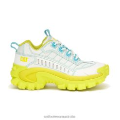 Cat Footwear Australia VN80121 Caterpillar Intruder Supercharged Shoe Men Bright White/Pale Lime Yellow | Casual Chunky Sneakers