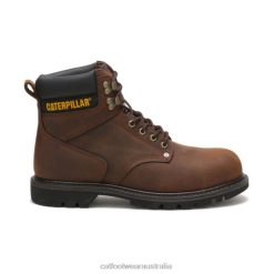 Cat Footwear Australia VN8016 Caterpillar Second Shift Steel Toe Work Boot Men Dark Brown | Work Boots
