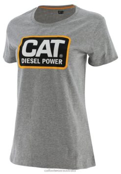 Cat Footwear Australia VN80313 Caterpillar Diesel Power Tee Women Grey | Tops & Outerwear