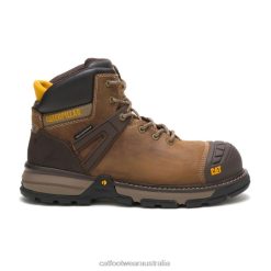 Cat Footwear Australia VN8037 Caterpillar Excavator Superlite Waterproof Carbon Composite Toe Work Boot Men Dark Biege | Work Boots