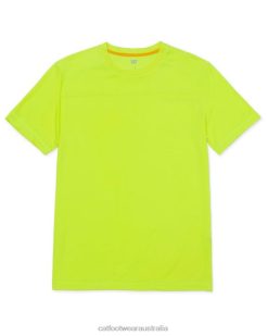 Caterpillar Boots Australia VN80219 Caterpillar Coolmax Short Sleeve Tee Men Hi-Vis Yellow | Tops & Outerwear