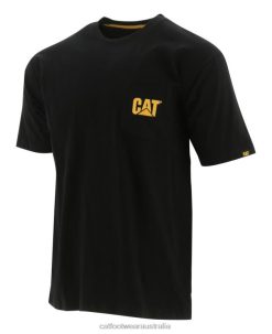 Caterpillar Boots Australia VN80234 Caterpillar Trademark Pocket Tee Men BLACK | Tops & Outerwear