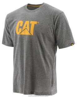 Caterpillar Boots Australia VN80243 Caterpillar Trademark Logo Tee Men Grey | Tops & Outerwear