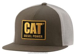 Caterpillar Boots Australia VN80249 Caterpillar Diesel Power Flat Bill Cap Men Dark Earth | Hat