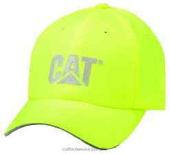 Caterpillar Boots Australia VN80252 Caterpillar Hi-Vis Trademark Cap Men Bright Yellow | Hat