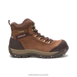 Caterpillar Boots Australia VN80282 Caterpillar Ally Waterproof Composite Toe Work Boot Women Brown | Work Boots