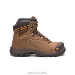 Caterpillar Boots Australia VN8042 Caterpillar Diagnostic Hi Waterproof Thinsulate Steel Toe Work Boot Men Dark Beige | Work Boots