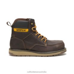 Caterpillar Boots Australia VN8051 Caterpillar Calibrate Steel Toe Work Boot Men Leather Brown | Work Boots