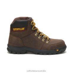 Caterpillar Boots Australia VN8063 Caterpillar Outline Steel Toe Work Boot Men Seal Brown | Work Boots