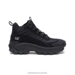 Caterpillar Clothing Store Melbourne VN80152 Caterpillar Intruder Mid Shoe Men Black | Casual Chunky Sneakers