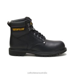 Caterpillar Clothing Store Melbourne VN8017 Caterpillar Second Shift Steel Toe Work Boot Men Black | Work Boots