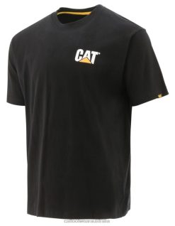 Caterpillar Clothing Store Melbourne VN80212 Caterpillar Trademark Tee Men Black | Tops & Outerwear