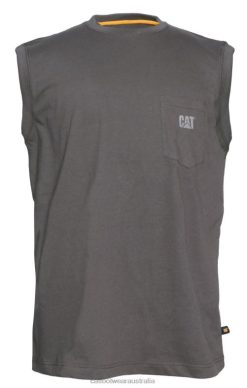 Caterpillar Clothing Store Melbourne VN80230 Caterpillar Trademark Sleeveless Pocket Tee Men Dark Shadow | Tops & Outerwear