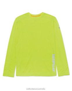 Caterpillar Clothing Store Melbourne VN80233 Caterpillar Coolmax Long Sleeve Tee Men Hi-Vis Yellow | Tops & Outerwear