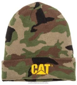 Caterpillar Clothing Store Melbourne VN80251 Caterpillar Trademark Cuff Beanie Men Woodland Camo | Hat