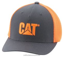 Caterpillar Clothing Store Melbourne VN80254 Caterpillar Hi-Vis Mesh Cap Men Hi-Vis Orange | Hat