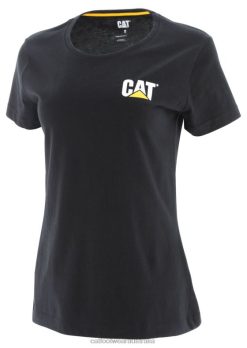 Caterpillar Clothing Store Melbourne VN80311 Caterpillar Trademark Tee Women Black | Tops & Outerwear