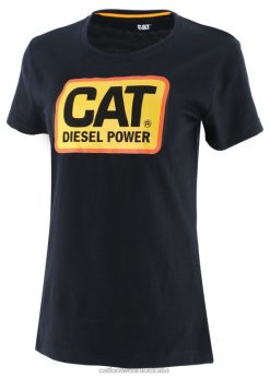 Caterpillar Clothing Store Melbourne VN80314 Caterpillar Diesel Power Tee Women Black | Tops & Outerwear