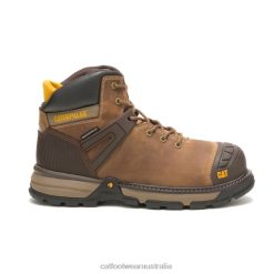 Caterpillar Clothing Store Melbourne VN8059 Caterpillar Excavator Superlite Waterproof Soft Toe Work Boot Men Dark Beige | Work Boots